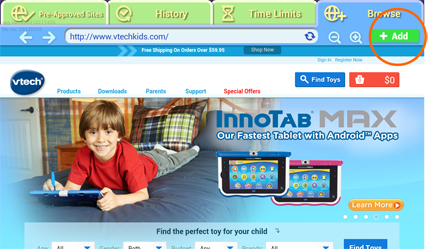add website to your child's list