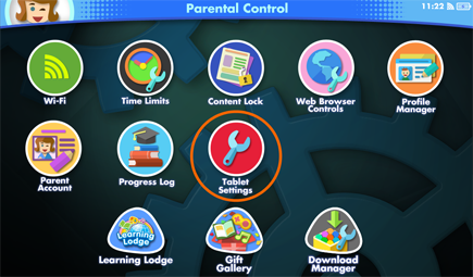 Tablet Settings on Parental Control