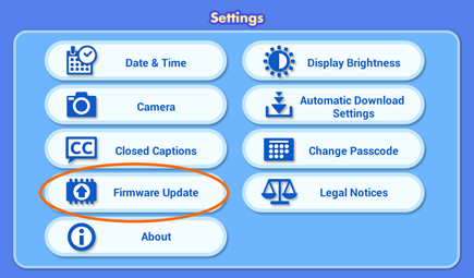 Firmware update screen capture