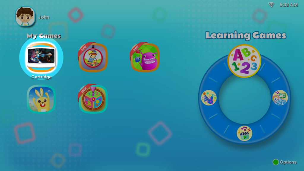 New cartridge will appear under the category Learning Games on the main menu