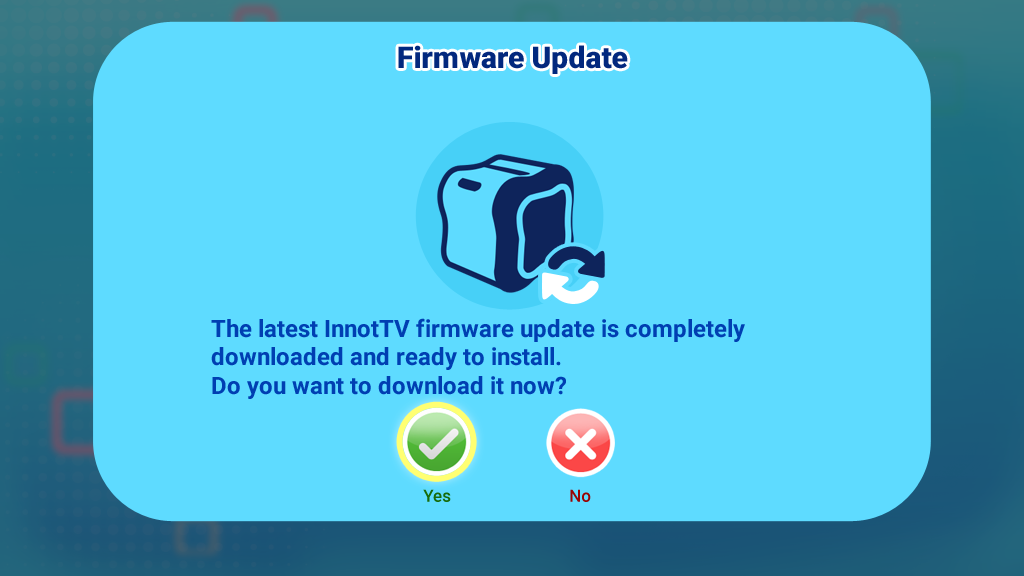 Firmware update screen capture