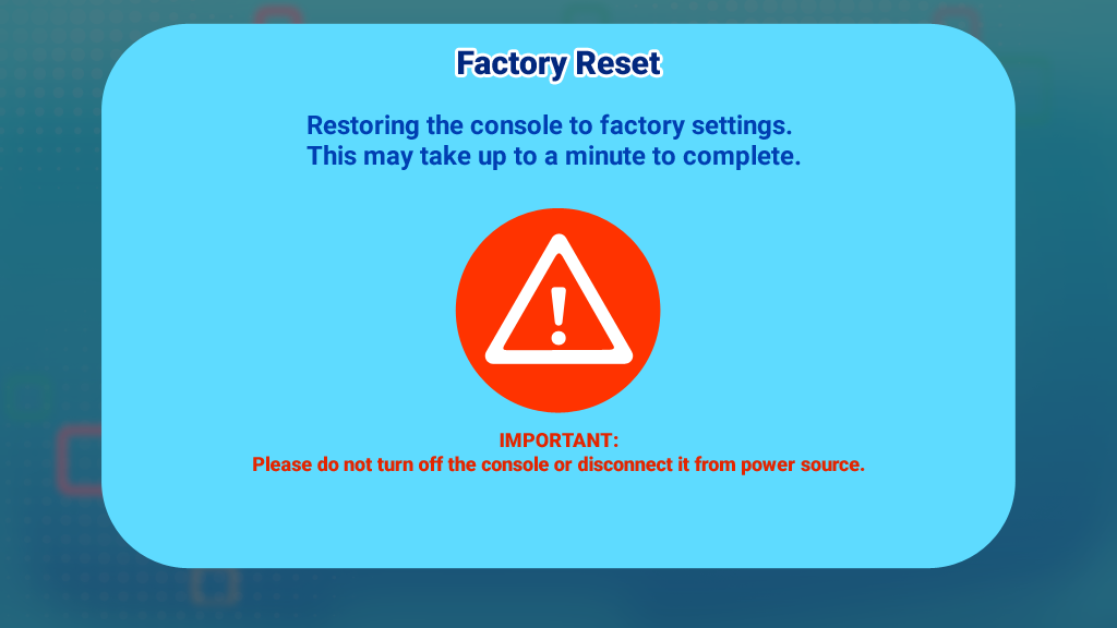 Factory Reset progress