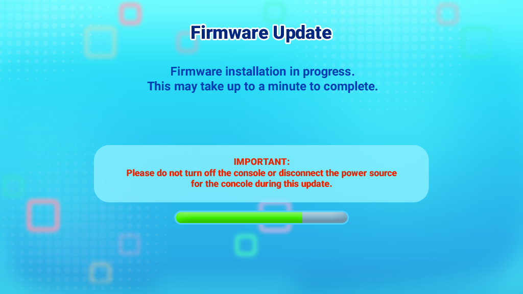 Screen capture: Firmware Update