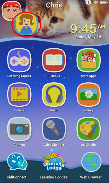 Screen: Original Kidibuzz Home
