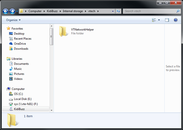 Screen: VTNetworkHelper inside Internal Storage