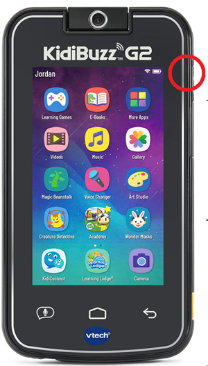 KidiBuzz G2 on/off buttons