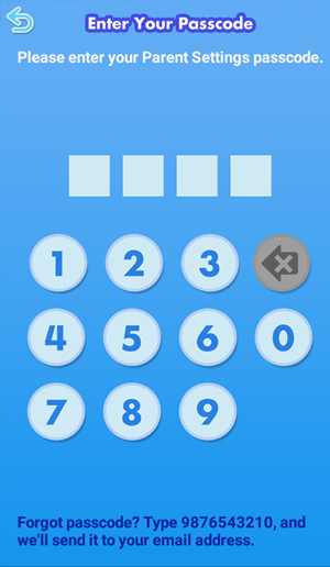 Passcode input screen