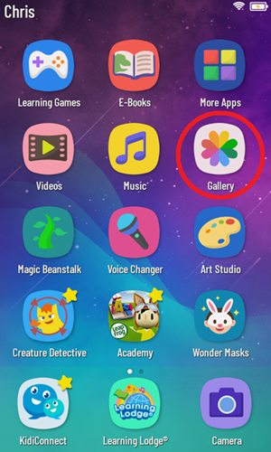 Screen Gallery folder on child's home screen