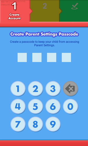 Screen: Create Parent Passcode.
