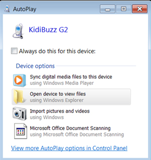 Screen: AutoPlay Window.