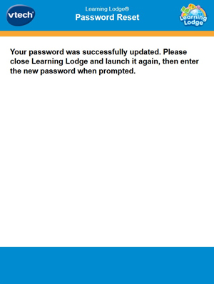 Screen: Password Reset completed.