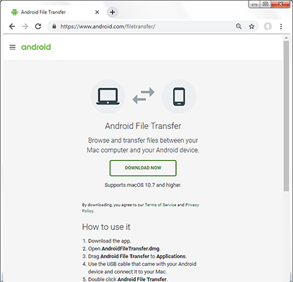 Screen: Android File Transfer.