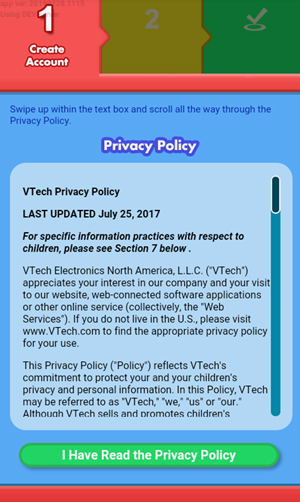 Screen: Privacy Policy.