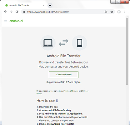 Screen: Android File Transfer Download
