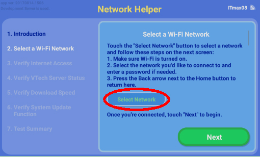 Screen: Network Helper
