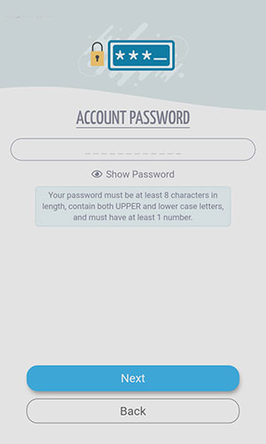 Screen: Enter a password.