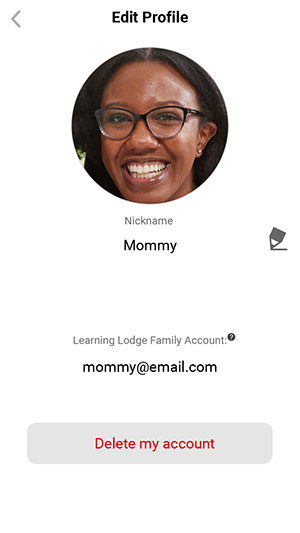Show Create My Profile page with the Family Account lable under the username