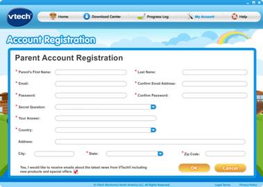 Account Registration page