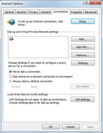 Internet Options Windows