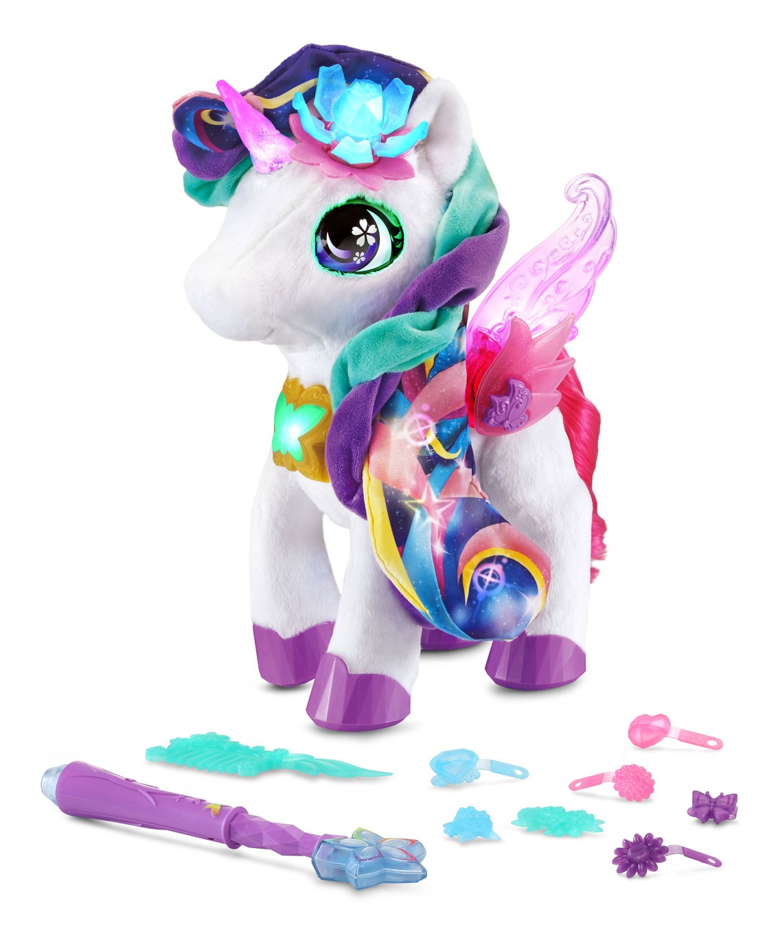 Bright Starts Rock & Glow Unicorn Toy with Lights and Melodies, Ages 6  months +