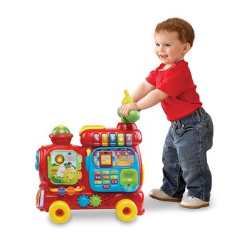 VTech Push and Ride-On Alphabet Red Educational Train with Sound Music Lights 