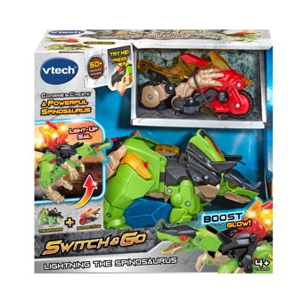 VTech Switch And Go Dinos Spinosaurus - Dino Car Transformer - 2 In 1 Toy With Dino Voice Soun