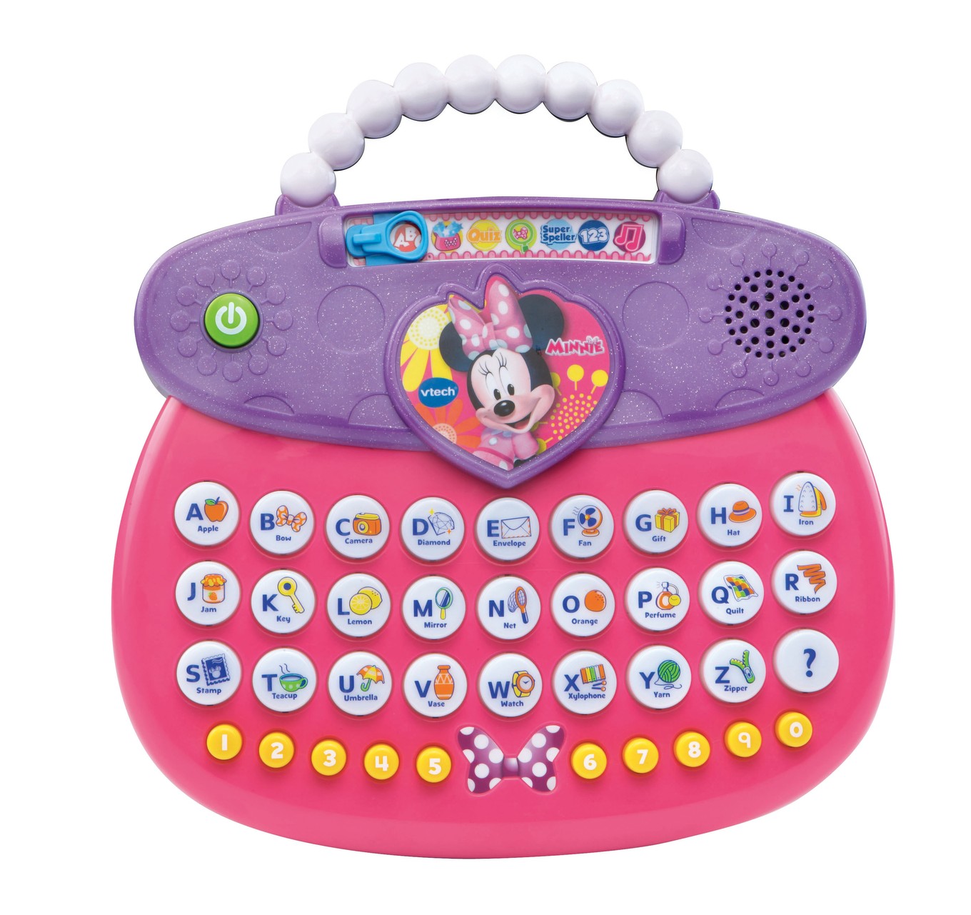 VTech Disney Minnie Mouse ABC Fashion Purse Electronic Alphabet Learning Toy 