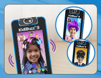 VTech® KidiBuzz™ 3 Black Smart Device, KidiCom Chat™ & Close-Up Lens