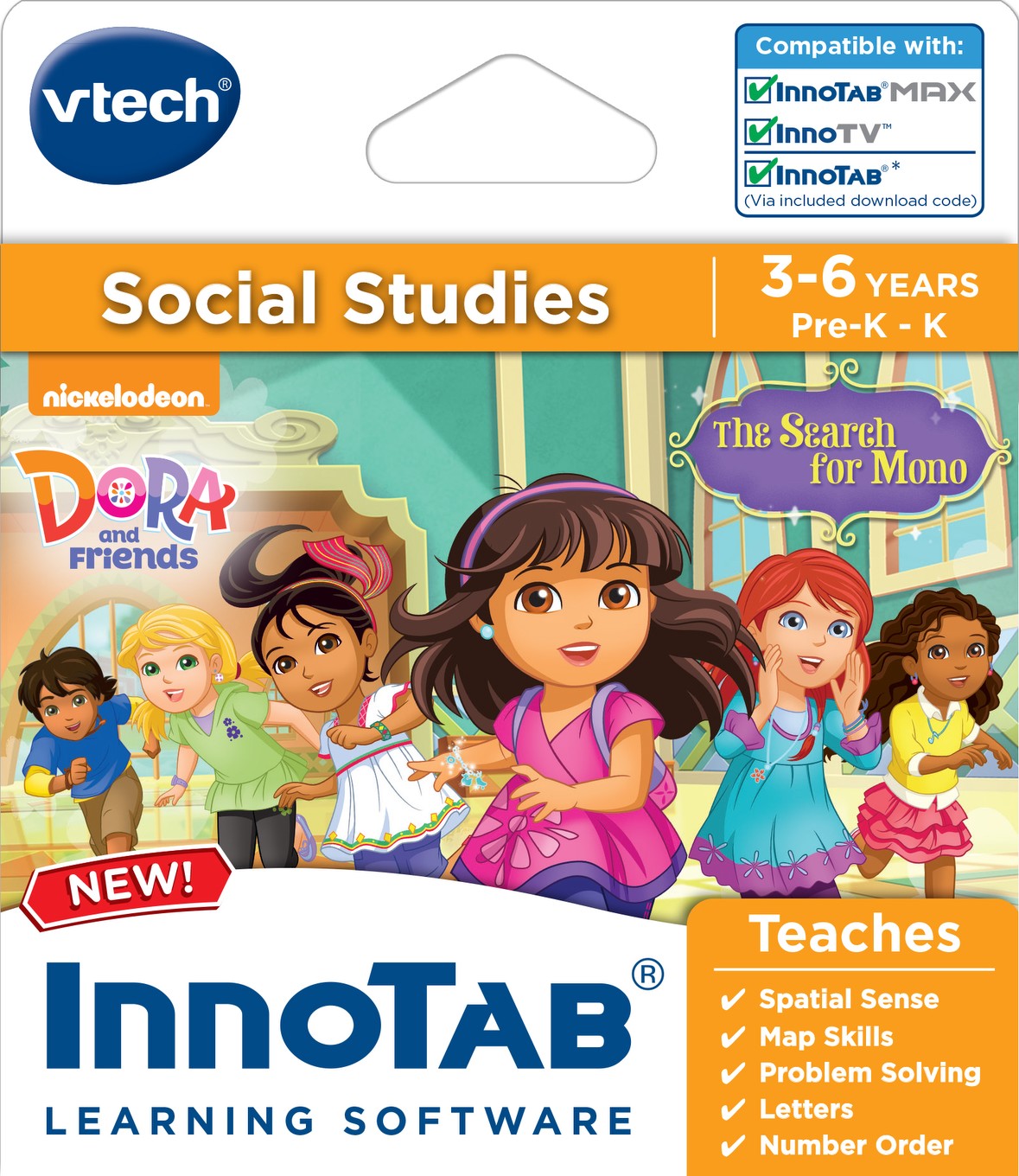 Vtech Innotab software-Dora e amici-STUDI SOCIALI learing Game-Nuovo 