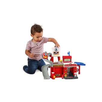 Police Car DeAO Fire Station Playset Fire Trucks Helicopter