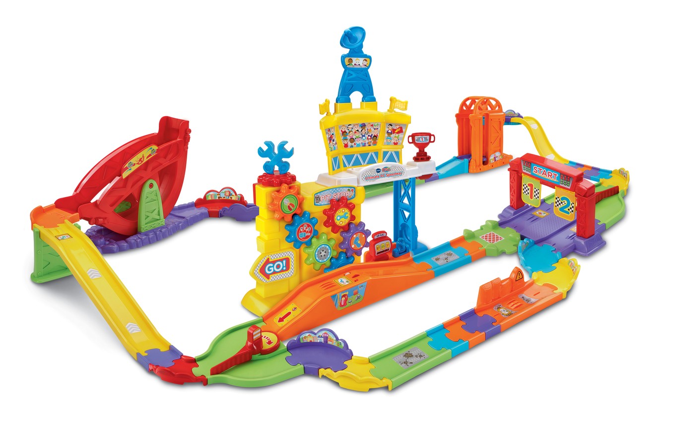 Complete Vtech Toot Toot Drivers Super Raceway With R/C Car 