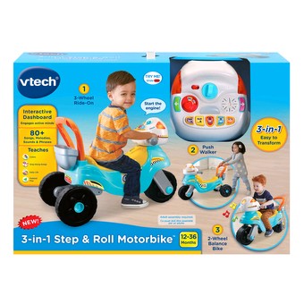 Interactive Toy Baby Walker for Toddlers 3-In-1 Ride with Me Motorbike 