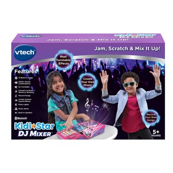 VTech Kidi DJ Mix (Black), Toy DJ Mixer for Kids with 15 Tracks  and 4 Music Styles, Kids Music Toy with Lights and Effects, Educational Toy  for Girls and Boys, Interactive Toy for Kids Aged 6 Years + : Toys & Games