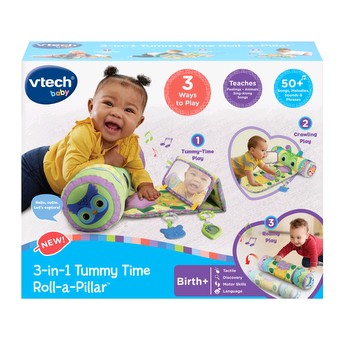 VTech® 3-in-1 Tummy Time Roll-a-Pillar™ Interactive Baby Floor Toy