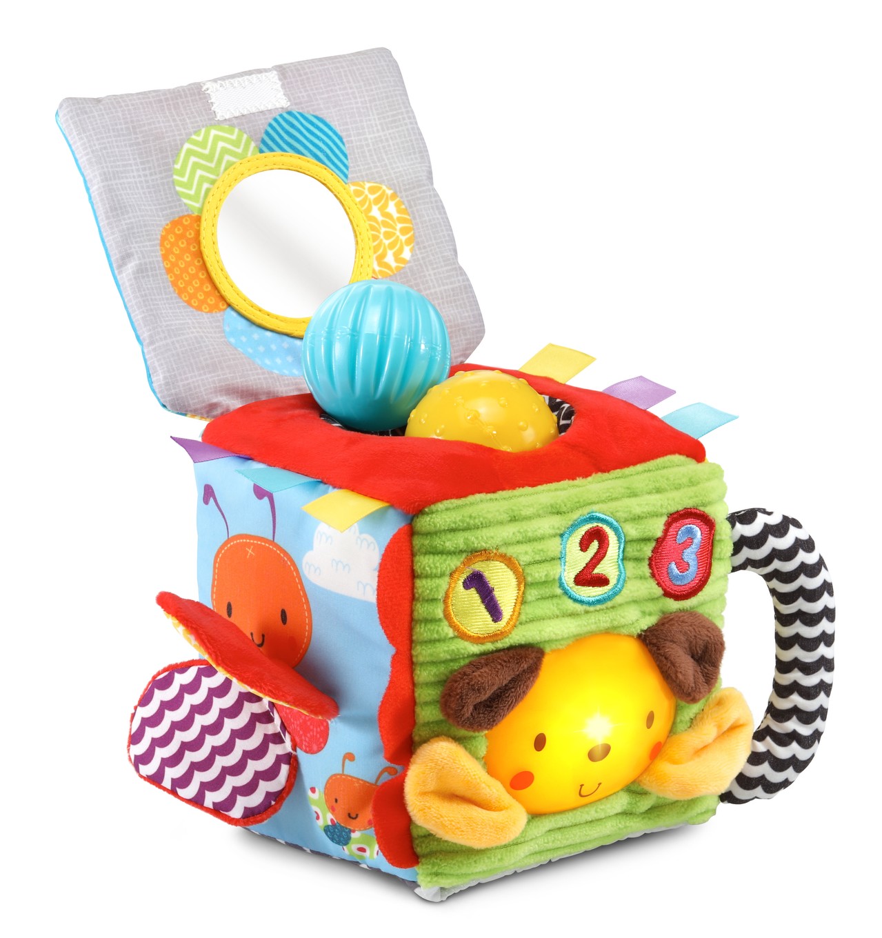 VTech, Soft and Smart Sensory Cube, Put-and-Take Ball Play, Baby Toy