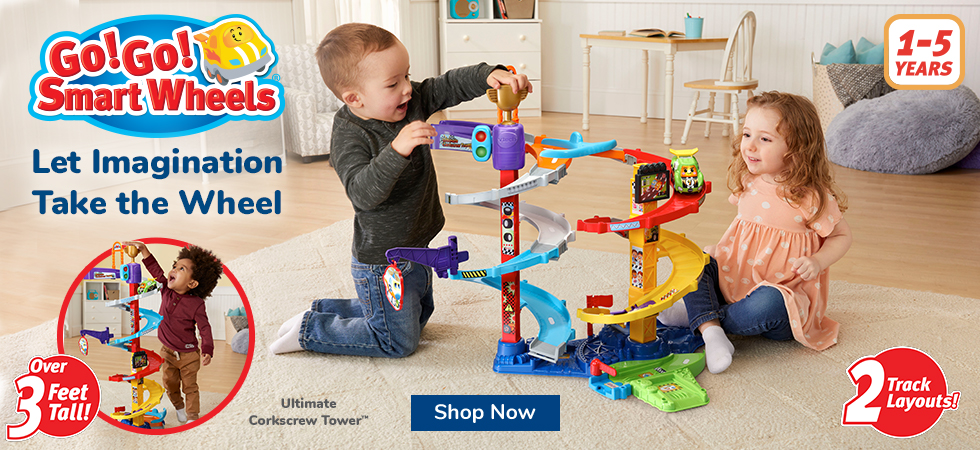 Ultimate Corkscrew Tower for ages 1-5 years old with 2 track layouts and over 3 feet tall
