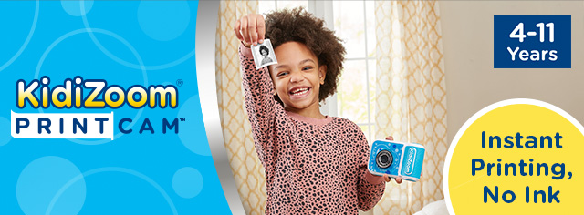 KidiZoom PrintCam for kids 4-11 years old features instant printing with no ink.