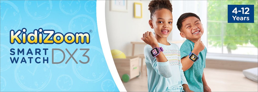 VTech® KidiZoom® Smartwatch DX3 Safe Award-Winning Watch for Kids, Blue 