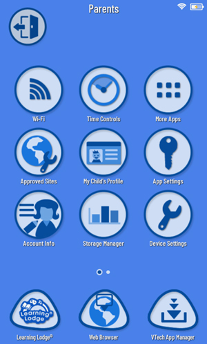 Screen: Parent Settings menu