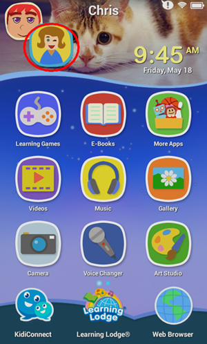 Screen: Original Kidibuzz™ System Home