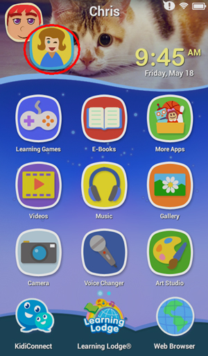 Screen: Original Kidibuzz™ System Home
